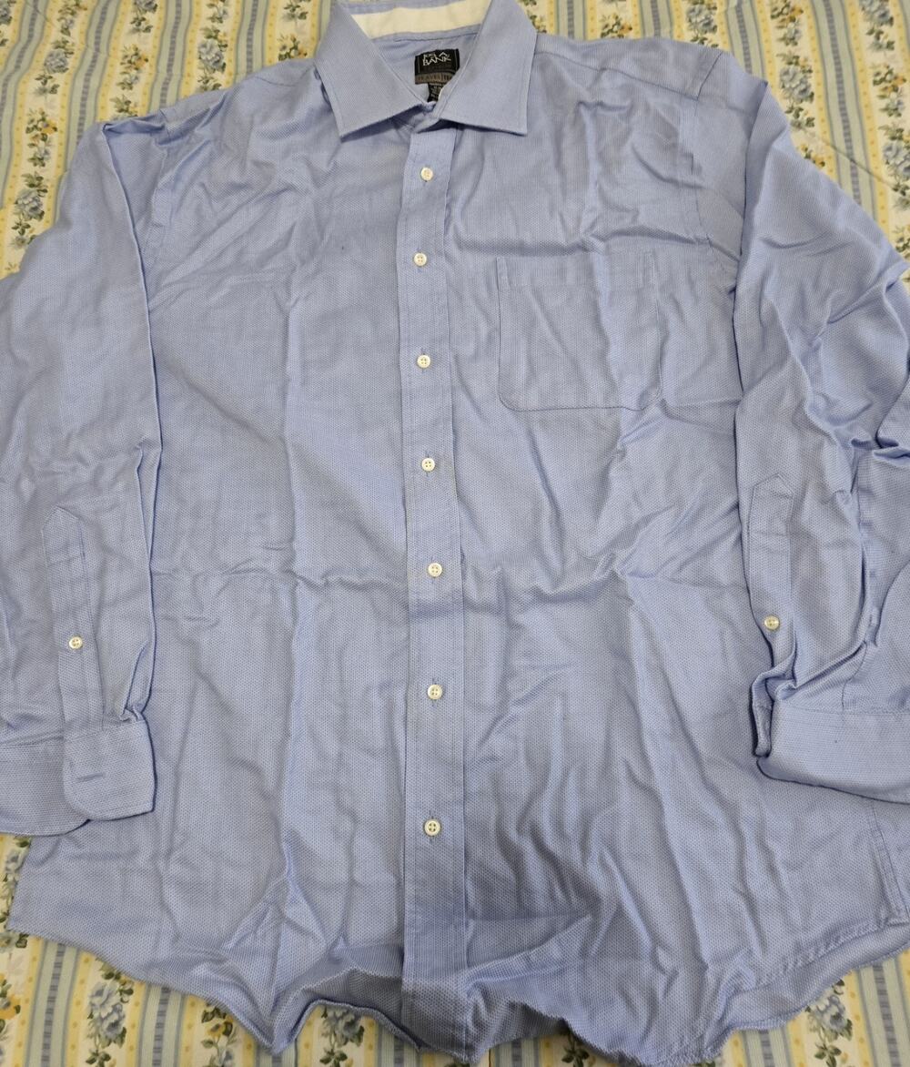 Jos. A. Bank Men's 17-35 Travel Tech Blue Tailored Fit Dress Shirt